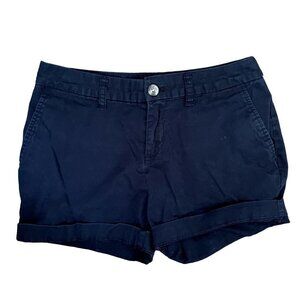 Faded Glory dark black chino summer shorts casual comfortable pockets